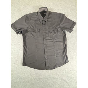 Men’s Cultura International Short Sleeve Western Snap Front & Pockets Gray L